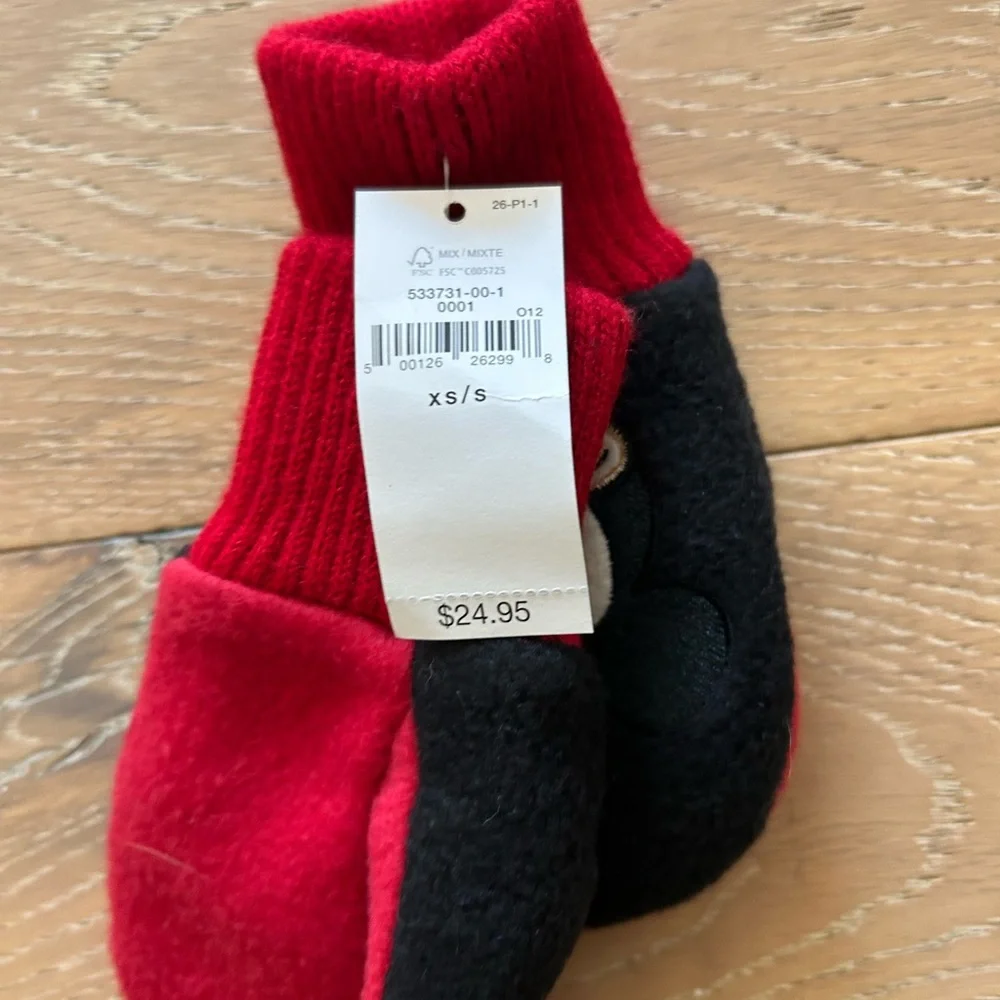 GAP Red and Black Character Mittens